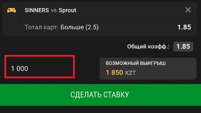 Красным цветом выделено поле для ввода суммы – в данном случае 1000 тенге