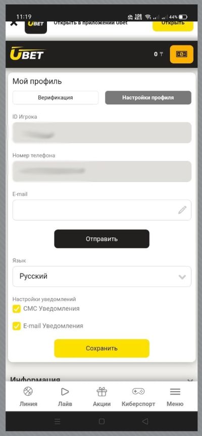 В информации профиля нужно ввести свою почту. Она поможет, если вы потеряете доступ к номеру телефона, на который был зарегистрирован аккаунт