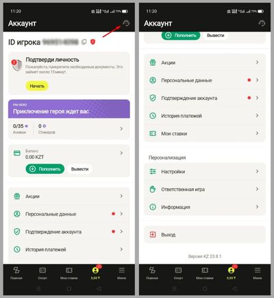 Меню профиля доступно только авторизованным игрокам