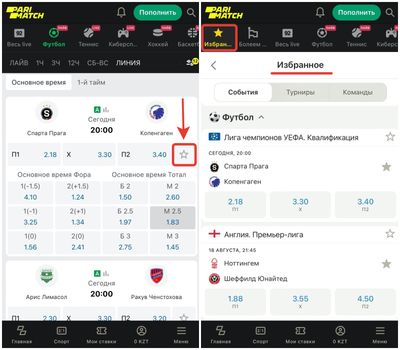 Как добавить событие в Избранное