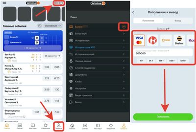 Пополнение счета в БК Винлайн