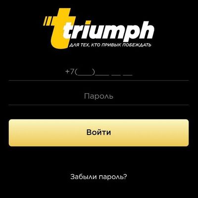 Форма авторизации в Триумфе