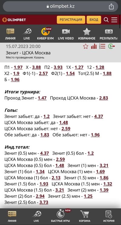 Роспись на матч в бк olimpbet.kz